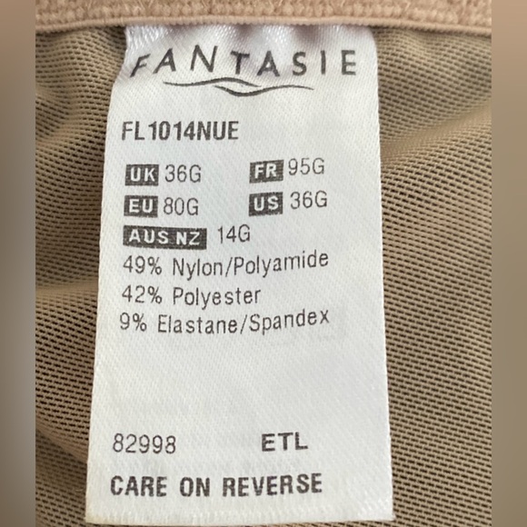 Fantasie TAN Unlined Underwire, 36G *P1075 - Picture 6 of 6